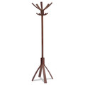 Office Jansan | Alba PMCAFE 21.67w x 21.67d x 69.33h Cafe Ten Peg/Five Hook Wood Coat Stand - Espresso Brown image number 0