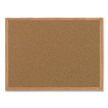 MasterVision Value Cork 24 in. x 36 in. Bulletin Board - Brown Surface/Oak Frame