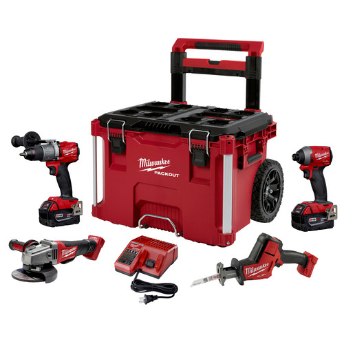 Milwaukee 2997 24po M18 Fuel Lithium Ion 4 Tool With Packout Rolling Tool Box Combo Kit 5 Ah Cpo Outlets