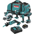 Combo Kits | Factory Reconditioned Makita XT510SM-R 18V LXT Lithium-Ion Cordless 5-Tool Combo Kit with 2 Batteries (4 Ah) image number 0