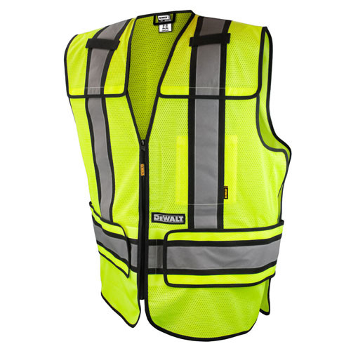 Safety Vests | Dewalt DSV421-S/L Class 2 Adjustable Breakaway Mesh Vest - Green - Size S-L image number 0