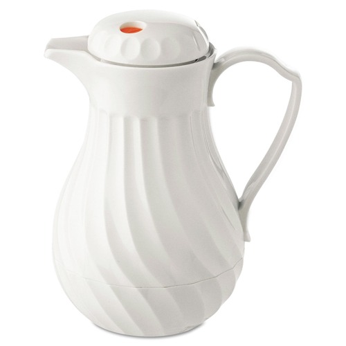 Cutlery | Hormel 4022 40 oz. Poly Lined Swirl Design Carafe - White image number 0