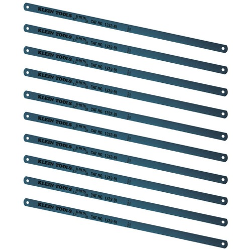 Hand Tool Accessories | Klein Tools 1232BI-P 10-Piece 12 in. 32 TPI Bi-Metal Blade Set image number 0