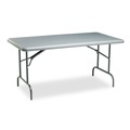 Office Desks & Workstations | Iceberg 65217 IndestrucTable 60 in. x 30 in. x 29 in. 1200 lbs. Capacity, Rectangular Top, Industrial Folding Table - Charcoal image number 0