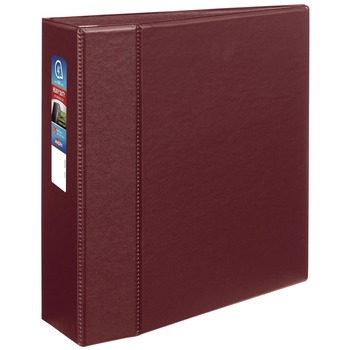 Avery 3 Locking One Touch EZD Rings 4 in. Capacity 11 in. x 8.5 in. Heavy-Duty Non-View Binder with DuraHinge - Maroon