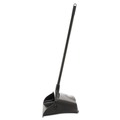 Rubbermaid Commercial FG253100BLA 12.5 in. x 37 in. Lobby Pro Polypropylene with Vinyl Coat Upright Dustpan with Wheels - Black image number 1
