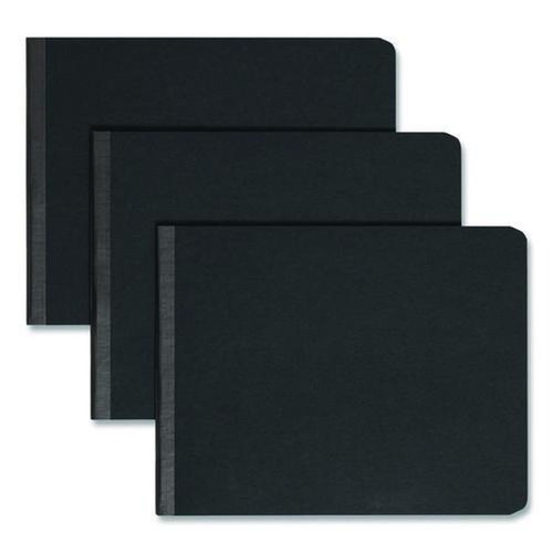 Smead 8.5 x 11 2 in. Capacity Two-Piece Prong Fastener Premium Pressboard Report Cover - Black/Black