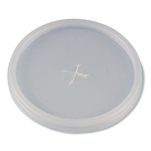 Food Trays, Containers, and Lids | WinCup 222077 Slotted Plastic Lids for 8 oz to 10 oz Hot Cups and Bowls - Translucent (1000/Carton) image number 0