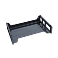  | Universal UNV08100 13 in. x 9 in. x 2.75 in. Recycled 2-Section Plastic Side Load Desk Tray - Letter, Black (2/Pack) image number 1