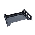 Office Jansan | Universal UNV08100 13 in. x 9 in. x 2.75 in. Recycled 2-Section Plastic Side Load Desk Tray - Letter, Black (2/Pack) image number 1