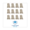 Cleaning & Janitorial Supplies | Boardwalk BWK216CCT 16 oz. Cotton Premium Cut-End Wet Mop Heads - White (12/Carton) image number 3