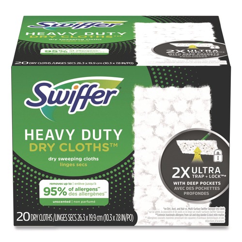 Office Jansan | Swiffer 80314634 10.3 in. x 7.8 in. Heavy-Duty Dry Refill Cloths - White (80/Carton) image number 0