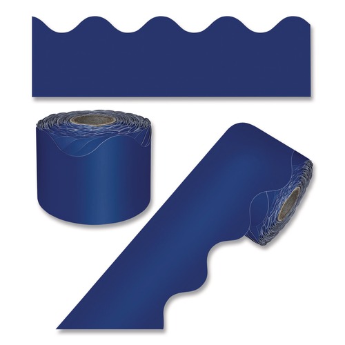Office & Office Supplies | Carson-Dellosa 108469 2.25 in. x 65 ft. Rolled Scalloped Border - Navy image number 0