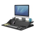 Office Jansan | Fellowes Mfg Co. 0007901 Lotus 32.75 in. x 24.25 in. x 5.5 in. to 22.5 in. Sit-Stands Workstation - Black image number 2