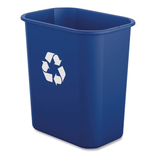 Trash & Waste Bins | Boardwalk TCIND312BLR 3 Gallon Polypropylene Deskside Recycling Bin - Blue image number 0