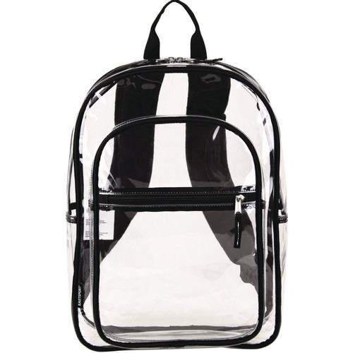 Office Jansan | Eastsport 190991ED-BLK 11.5 in. x 5 in. x 16.5 in. Clear with Color Trim Backpack - Clear/Black image number 0