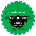 Circular Saw Blades | Metabo HPT 115756M 6-1/2 in. 24-Tooth Industrial PTFE Circular Saw Framing Blade image number 1