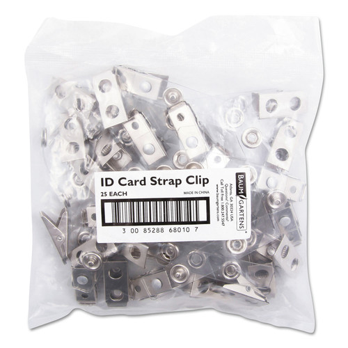 Paper Clips, Binder Clips, & Fasteners | SICURIX BAU68010 0.38 in. x 2.75 in. ID Strap Clips - Clear (25/Pack) image number 0