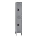 Office & Office Supplies | Tennsco DTS-121836-1-MGY 12 in. x 18 in. x 78 in. Single Stack Double Tier Locker with Legs - Medium Gray image number 1