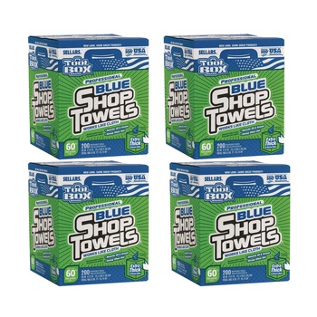Sellars 1-Ply 10 x 12 TOOLBOX Shop Towels - Blue (4/Carton)