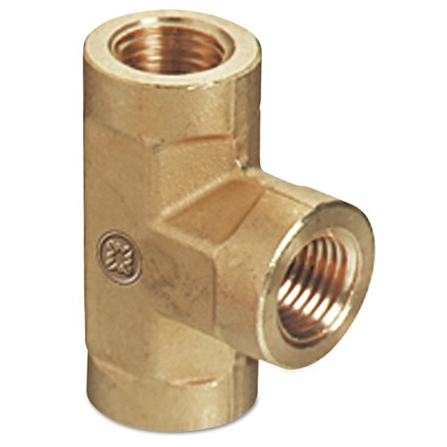 Air Tool Adaptors | Western Enterprises BFT-4HP 3000 PSI Brass Pipe Thread 1/4 in. NPT Tee Connector image number 0