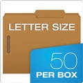 Office Jansan | Pendaflex FK213 2/5-Cut Tabs 2 Fasteners Letter Size Fastener Folders - Kraft Exterior (50/Box) image number 6