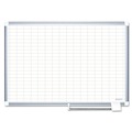  | MasterVision CR1230830 72 in. x 48 in. Board 1 x 2 Grid Magnetic Dry Erase Planning Board - White Porcelain Steel Surface, Silver Aluminum Frame image number 0