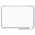  | MasterVision CR1230830 72 in. x 48 in. Board 1 x 2 Grid Magnetic Dry Erase Planning Board - White Porcelain Steel Surface, Silver Aluminum Frame image number 0