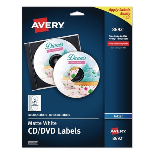 Bulk Savings Pricing 2 | Avery 08692 Inkjet CD Labels - Matte White (40/Pack) image number 0