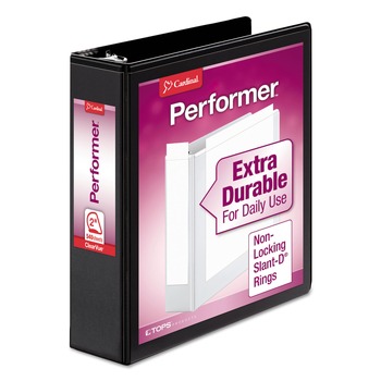 Cardinal Performer 3 Slant D Ring 2 in. Capacity ClearVue Binder - Black