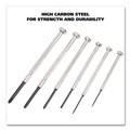 Office Jansan | Great Neck GP6C 6-Piece Phillips/Slotted Polished Steel Handles Assorted Lengths Precision Screwdriver Set image number 3