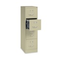 Office Filing Cabinets & Shelves | Alera 26123 15 in. x 22 in. x 52 in. Letter-Size Four-Drawer Economy Vertical File - Putty image number 3