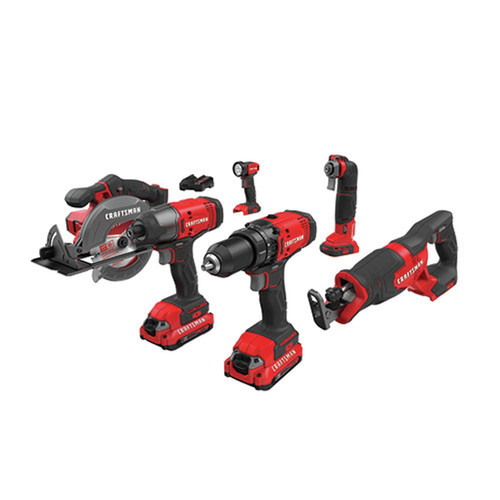 Combo Kits | Factory Reconditioned Craftsman CMCK600D2R 20V Lithium-Ion Cordless 6-Tool Combo Kit (2 Ah) image number 0