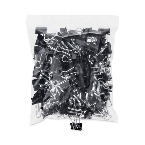 Universal UNV10200VP Binder Clips in Zip-Seal Bag - Small, Black/Silver (144/Pack) image number 0