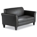  | Alera ALERL22LS10B Reception Lounge Sofa Series 55.5 in. x 31.5 in. x 33.07 in. 2-Cushion Loveseat - Black image number 1