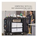 Cleaning Carts | Rubbermaid Commercial 2124078 18.75 in. x 3.62 in. 11-Section Amenity Organizer for all Rubbermaid Commercial Full-Size and Compact Housekeeping Carts - Black image number 4