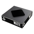 Trash Cans | Safco 2989BL 15.25 in. x 15.25 in. x 2 in. Public Square Paper-Recycling Container Lid - Black image number 1