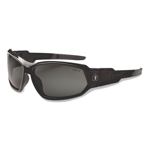 Safety Glasses | Ergodyne 56030 Skullerz Loki Nylon/Polycarb Safety Glasses/Goggles - Black Frame/Smoke Lens image number 0