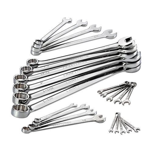 Wrenches | Craftsman 949829 24-Piece Full Polish Inch Combination Wrench Set image number 0