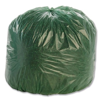 Stout by Envision Controlled Life-Cycle 33 in. x 40 in. 1.1 mil. 33 Gallon Plastic Trash Bags - Green (40/Box)