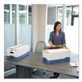 Office Jansan | Bankers Box 0070403 12.25 in. x 24.13 in. x 10.75 in. STOR/FILE Medium-Duty Strength Storage Boxes for Letter Files - White/Blue (4/Carton) image number 4