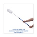 Cleaning Brushes | Boardwalk BWK638 36 in. - 60 in. Telescopic MicroFeather Duster Handle - Blue image number 3
