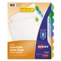 Office Jansan | Avery 11201 11 in. x 8.5 in. 8-Tab Insertable Style Edge Tab Plastic Dividers - Translucent (1-Set) image number 0