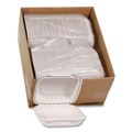 Food Service | Pactiv Corp. YCN809010000 EarthChoice SmartLock 9 x 9 x 3.1 Plastic Microwavable MFPP Hinged Lid Container - White (120/Carton) image number 4