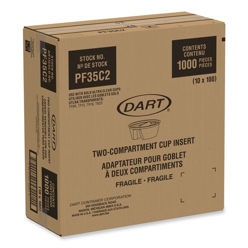 Labor Day Sale! Save $30 off $199! | Dart PF35C2 3.6 in. Diameter x 1.3 in. Height Plastic Cup Insert - Clear (1000/Carton) image number 0