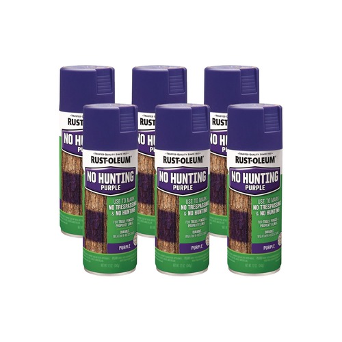 Office Jansan | Rust-Oleum 270970 12 oz. Aerosol Can Specialty No Hunting Spray Paint - Flat Purple (6/Carton) image number 0
