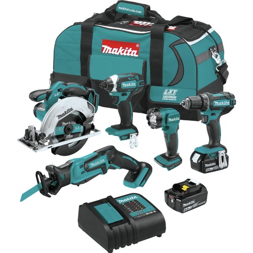 Combo Kits | Factory Reconditioned Makita XT510SM-R 18V LXT Lithium-Ion Cordless 5-Tool Combo Kit with 2 Batteries (4 Ah) image number 0