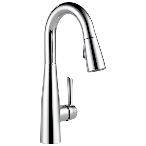 Bathroom Sink Faucets | Delta 9913-DST Essa Single Handle Pull-Down Bar/Prep Faucet - Chrome image number 0