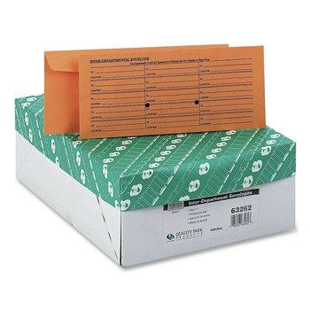 Quality Park 4.5 x 10.38 Fold Flap Kraft Trade Size Interoffice Envelope - Brown Kraft (500/Box)