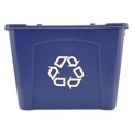 Trash & Waste Bins | Rubbermaid Commercial FG571473BLUE 14 Gallon Polyethylene Stacking Recycle Bin - Blue image number 1